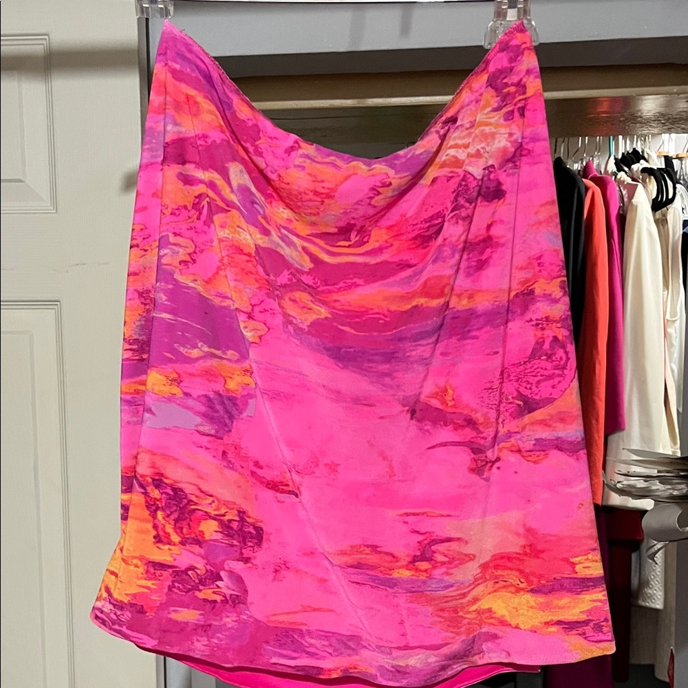 NWT AFRM Pink and Orange Patterned Skirt
